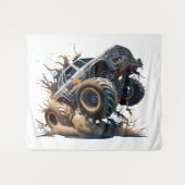 Massale Monstertruck in Actie Wandkleed (Voorkant (horizontaal))