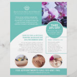 Massamassa wellness center aqua promo flyer<br><div class="desc">Pamper event sa massage promo flyer. Sjabloon schoonheidsmassage promotionele marketingflyer voor spa-behandeling,  klaar om u aan te passen met uw eigen promotietekst,  logo,  foto's indien nodig,  producten,  services en bedrijfsgegevens. Andere overeenkomende objecten beschikbaar. Eenvoudig ontworpen door www.mylittleeden.com</div>