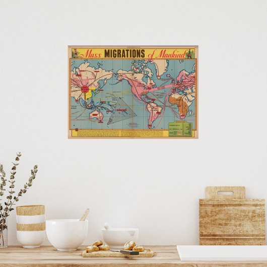 Massamigratie van de mensheid poster (Keuken)