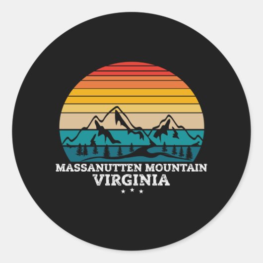 MASSANUTTEN MOUNTAIN VIRGINIA RONDE STICKER (Voorkant)