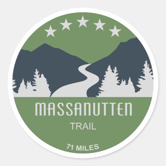 Massanutten Trail Virginia Ronde Sticker (Voorkant)