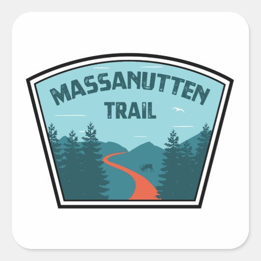 Massanutten Trail Virginia Vierkante Sticker (Voorkant)