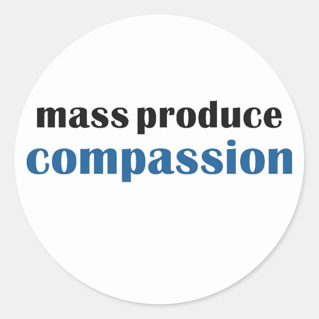 Massaproductie compassie ronde sticker (Voorkant)