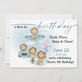 Massa's bij parade van leeuwen op zondag kaart (Voorkant)