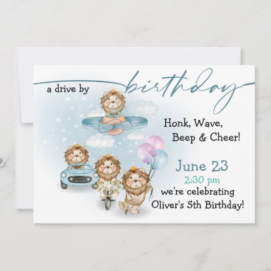 Massa's bij parade van leeuwen op zondag kaart (Voorkant)