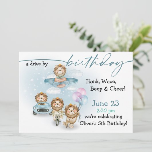 Massa's bij parade van leeuwen op zondag kaart (Staand voorkant)