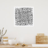 Massa's Bloemen Om Te Kleuren Poster (Keuken)
