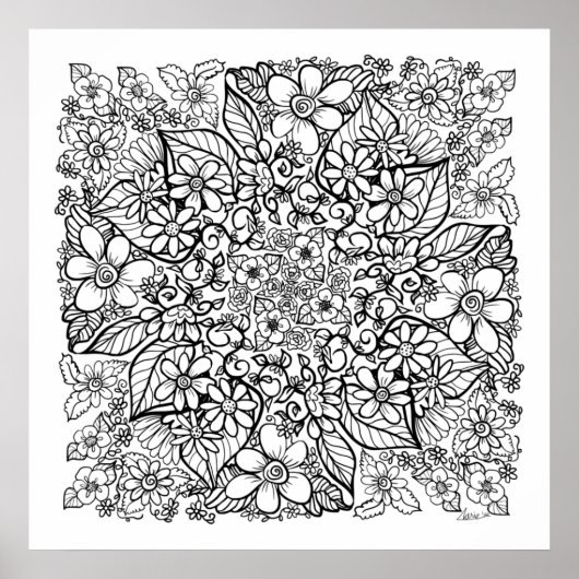 Massa's Bloemen Om Te Kleuren Poster (Voorkant)