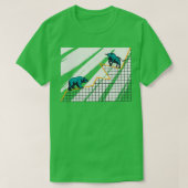 Massa's op de beurs en beer in grafiek stijgen t-shirt (Design voorkant)