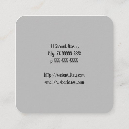 Massatetekst Foto BW Hands Achtergrond Vierkante Visitekaartje (Achterkant)