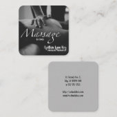 Massatetekst Foto BW Hands Achtergrond Vierkante Visitekaartje (Voorkant / Achterkant)