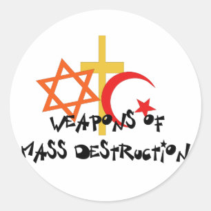 massavernietigingswapens ronde sticker