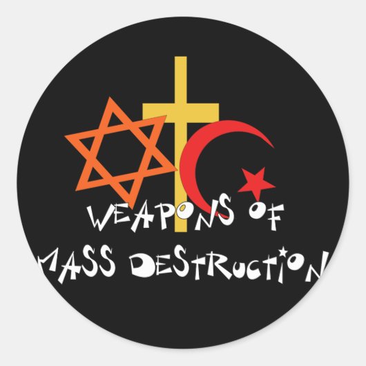 massavernietigingswapens ronde sticker (Voorkant)
