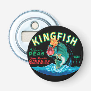 Massavis die een Kroon op een Zwarte Achtergrond l Button Flesopener