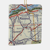 Massena NY  Map Keramisch Ornament (Rechts)