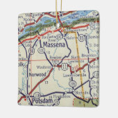 Massena NY  Map Keramisch Ornament (Links)