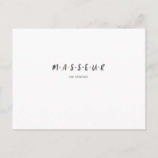Masseur Massaging Briefkaart (Voorkant)