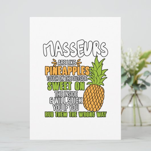 Masseurs zijn als ananassen. save the date (Staand voorkant)