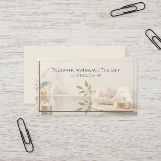 Masseuse Massage Therapy Therapist Visitekaartje (Voorkant / Achterkant in situ)