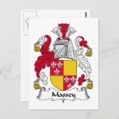 Massey Family Crest Briefkaart (Voorkant / Achterkant)