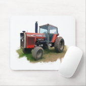 Massey Ferguson Red Tractor in het veld Muismat (Met muis)