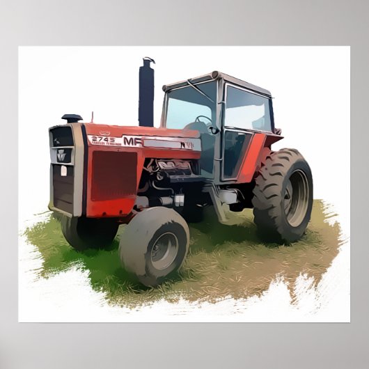 Massey Ferguson Red Tractor in het veld Poster (Voorkant)