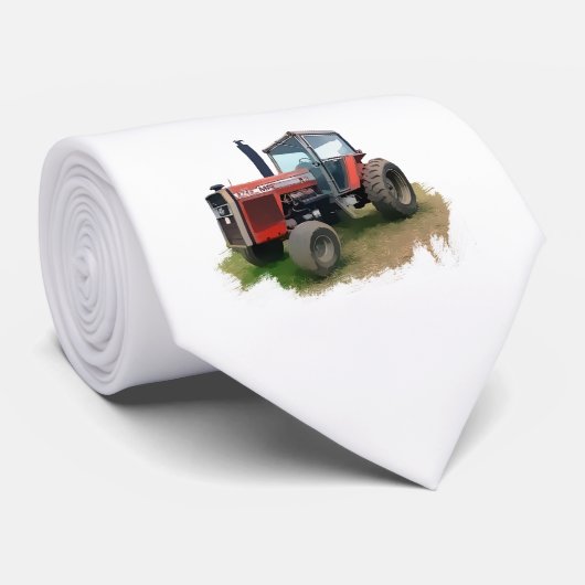 Massey Ferguson Red Tractor in het veld Stropdas (Opgerold)