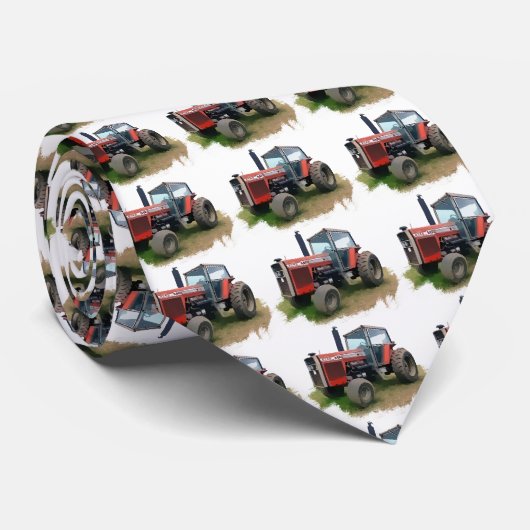 Massey Ferguson Red Tractor in het veld Stropdas (Opgerold)