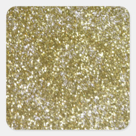 massief gouden glitter vierkante sticker