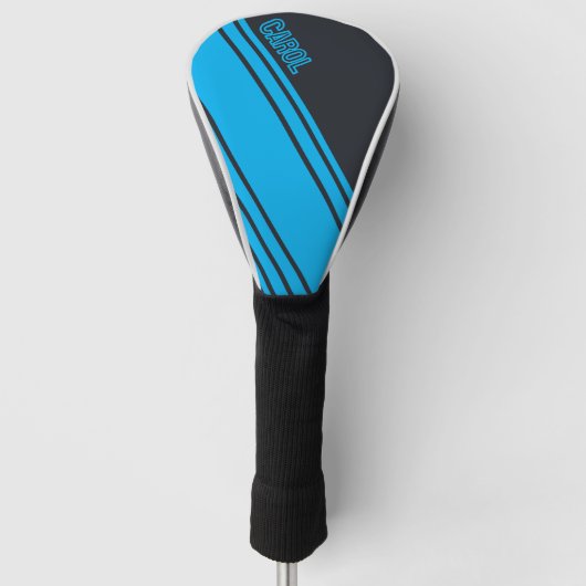 Massief grijs en blauw  golfheadcover (Voorkant)