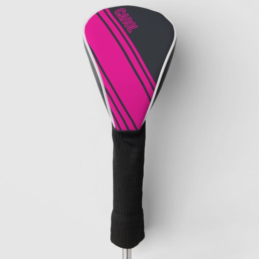 Massief grijs en roze golfheadcover (Voorkant)