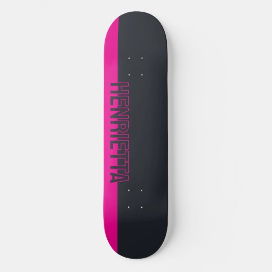 Massief grijs en roze persoonlijk skateboard (Voorkant)