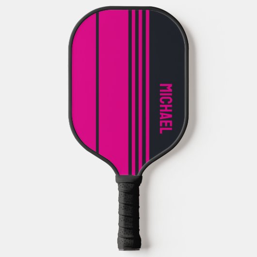 Massief grijs en roze pickleball paddle (Voorkant)