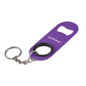 Massief Paarse Flesopener Aangepaste Tekst Bar Sle Mini Flessenopener (Voorkant Gekanteld)