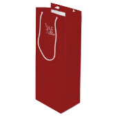 Massief Rode Promotionele Cadeauzak met Witte Logo Wijn Cadeautas (Voorkant Gekanteld)