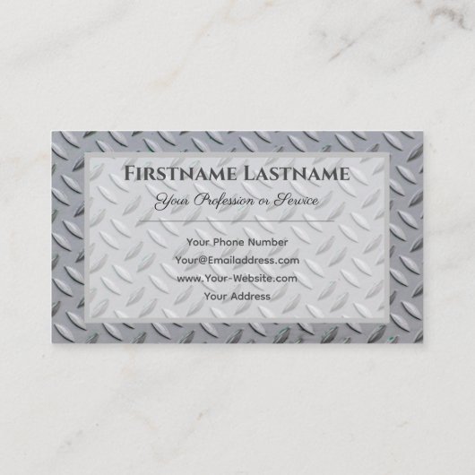 Massief staalpatroon van het bord van de metaaldia visitekaartje (Achterkant)