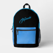 Massief  Turquoise Blauw met Naam Bedrukte Rugzak (Voorkant)