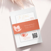 Massief vet sinaasappel moderne gouden bloemenbrui uitnodigingen wikkel