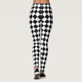 Massief zwart en klassiek wit Chevron patroon Leggings (Achterkant)