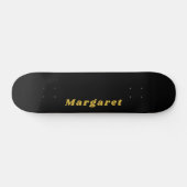 Massief zwart skateboard met Jouw naam in stijl (Horizontaal)