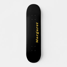 Massief zwart skateboard met Jouw naam in stijl