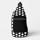 Massief zwart wit polka stippen sling bag (Voorkant)