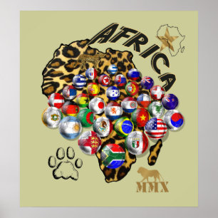 Massieve Africa World Cup football poster Voetbal