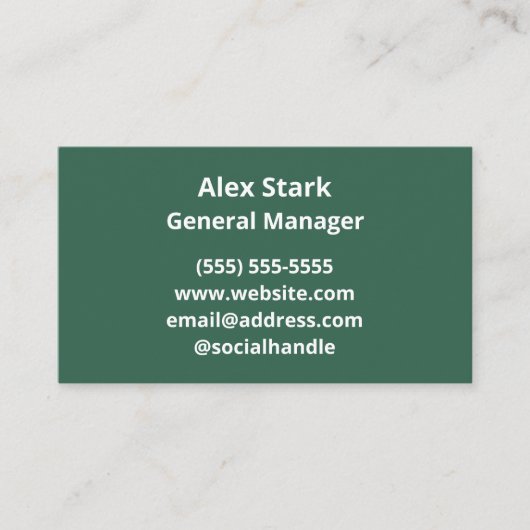 Massieve dennengroene Visitekaartjes (Voorkant)