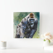 Massieve Gorilla in de Wildernis Vierkante Klok (Huis)
