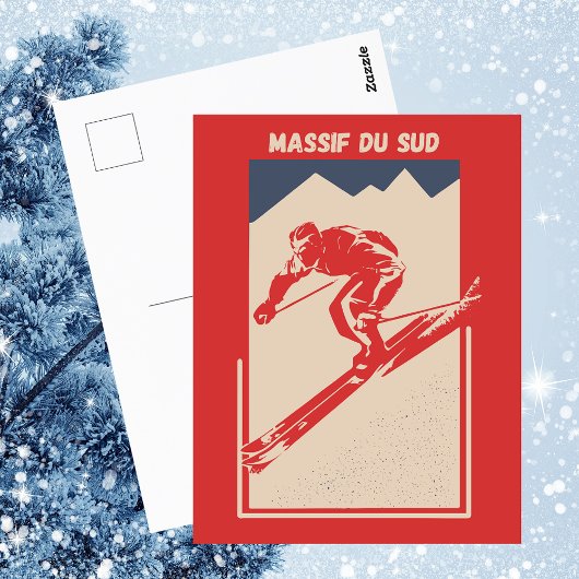 Massif du Sud Resort in Quebec Canada - Retro Ski Briefkaart