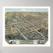 Massillon, OH Panoramic Map - 1870 Poster (Voorkant)