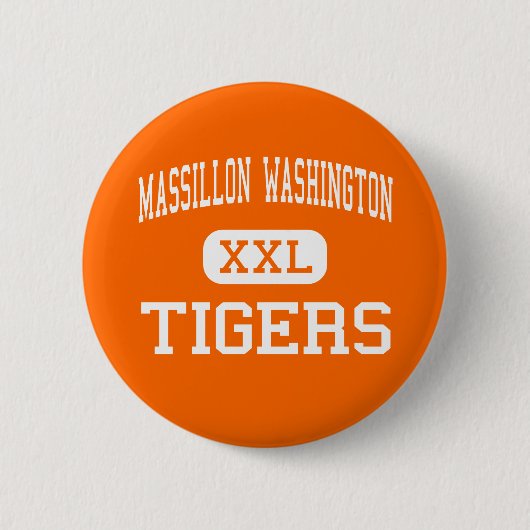 Massillon Washington - Tigers - High - Massillon Ronde Button 5,7 Cm (Voorkant)