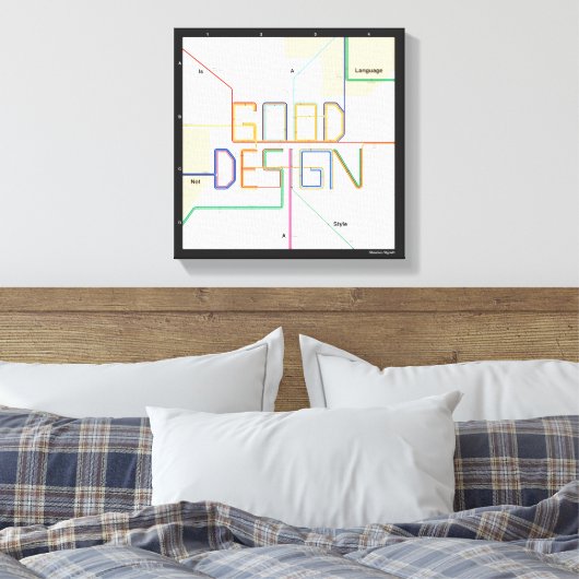 Massimo Vignelli Good Design Canvas Afdruk (Insitu (Slaapkamer))