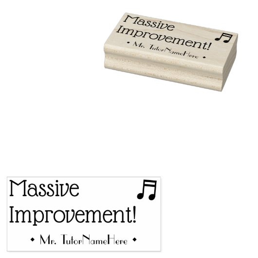 "Massive Improvement!" + Tutor Naam Rubber Stempel (Gestempeld)